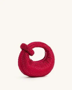 Abacus Artificial Crystal Mini Top Handle Bag - Red