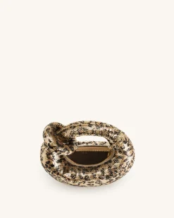 Abacus Metallic Sequin Mini Top Handle Bag - Leopard Print