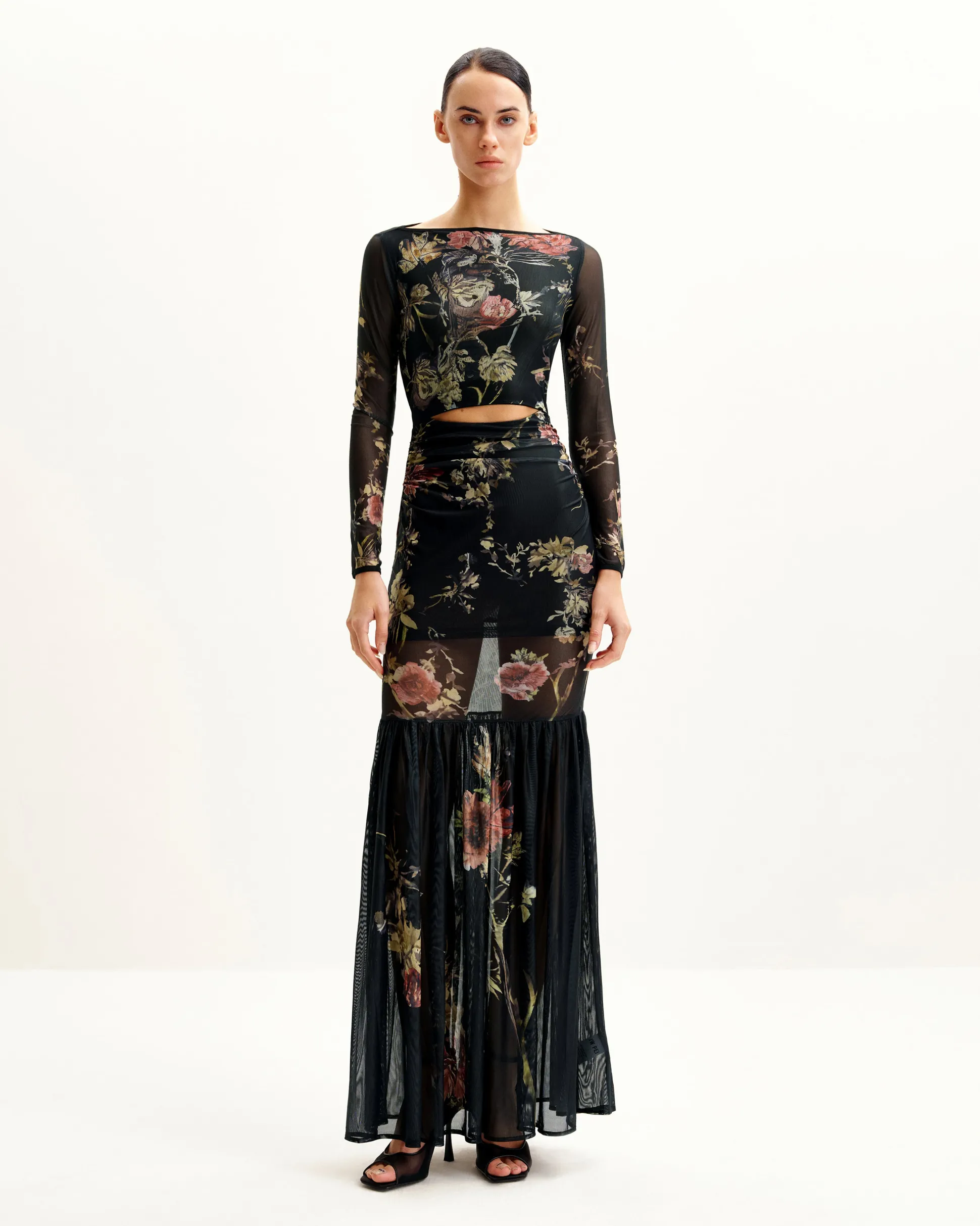 Alicia Printed Mesh Dress - Multicolor
