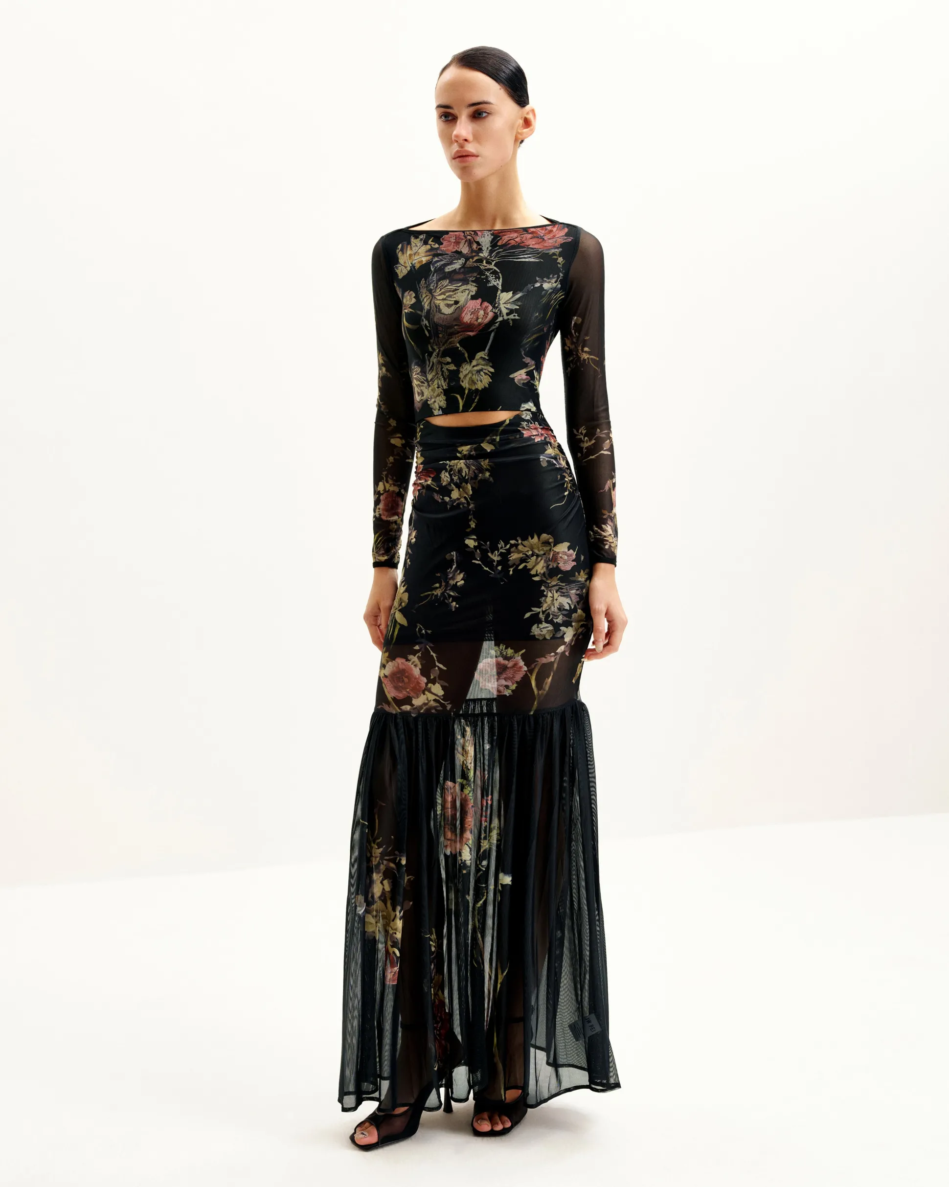 Alicia Printed Mesh Dress - Multicolor