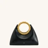 Amiya Leaf Handle Sculpture Bag - Black