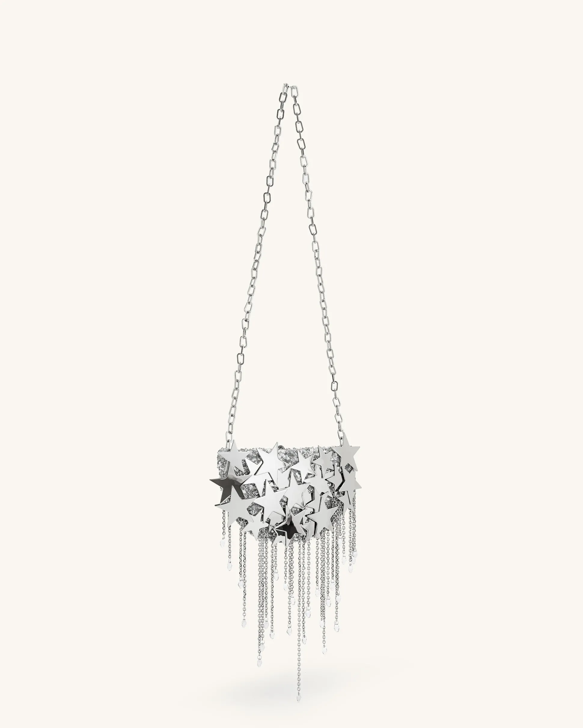 Anika Star-Embellished Chain Bag - Silver
