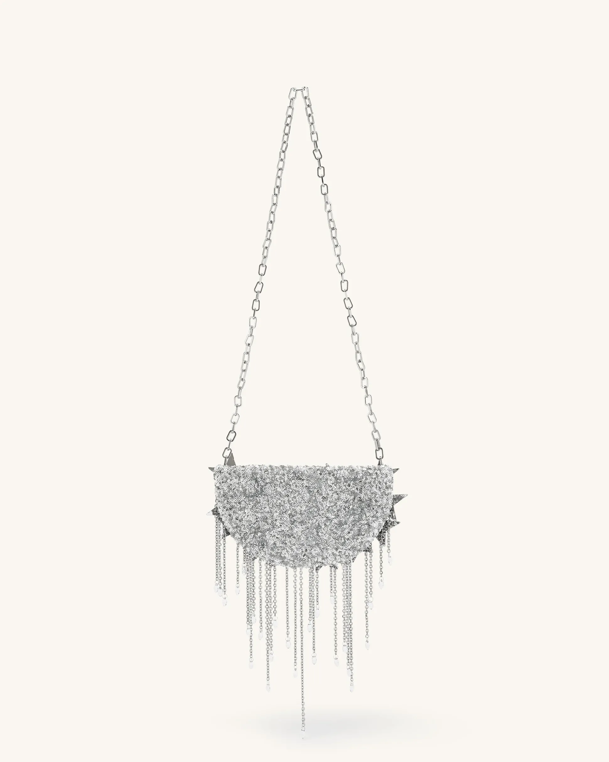 Anika Star-Embellished Chain Bag - Silver