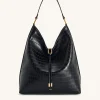 Aria Shoulder Bag - Black Croc