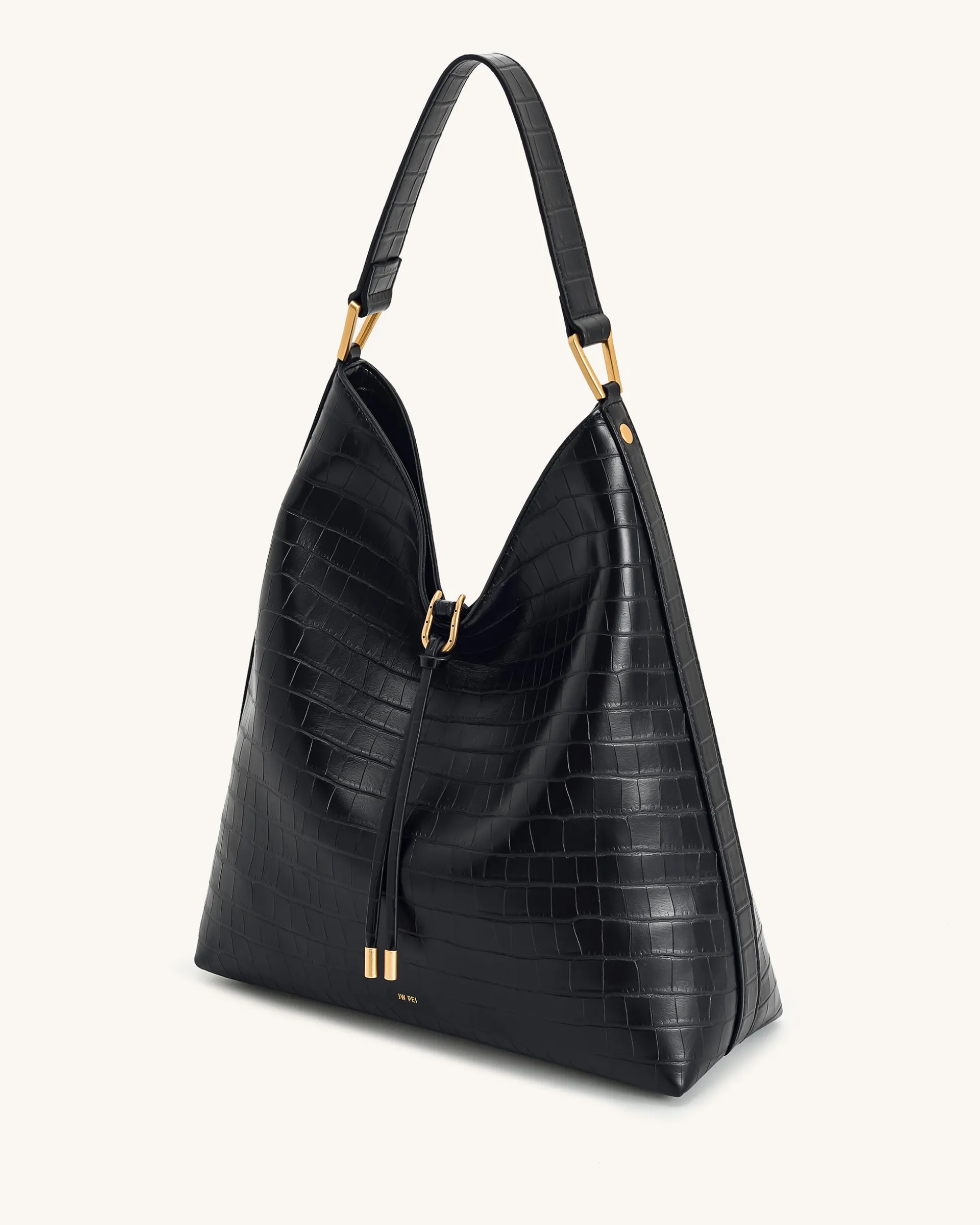 Aria Shoulder Bag - Black Croc