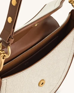 Ashlie Crossbody Bag - Brown Canvas