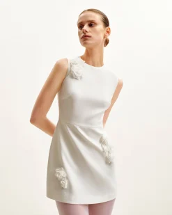 Blooming Beauty Evening Dress - White