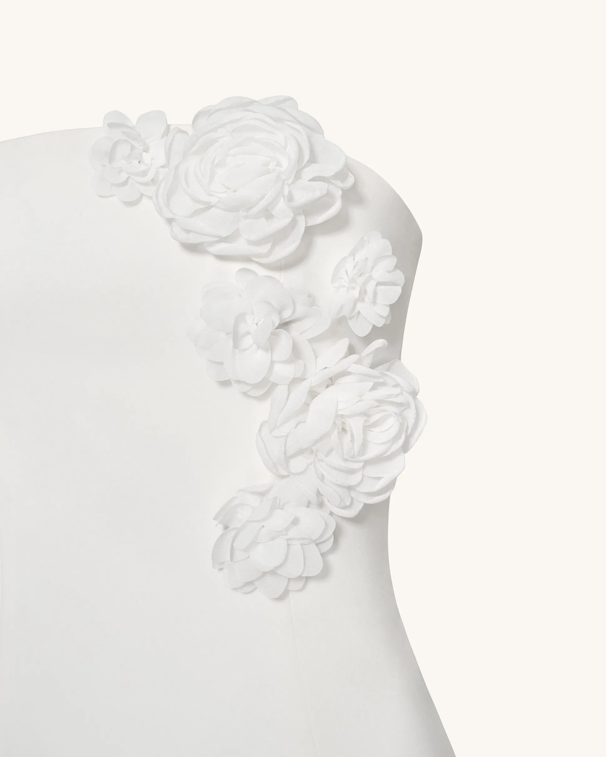 Blossoming Elegance Strapless Dress - White