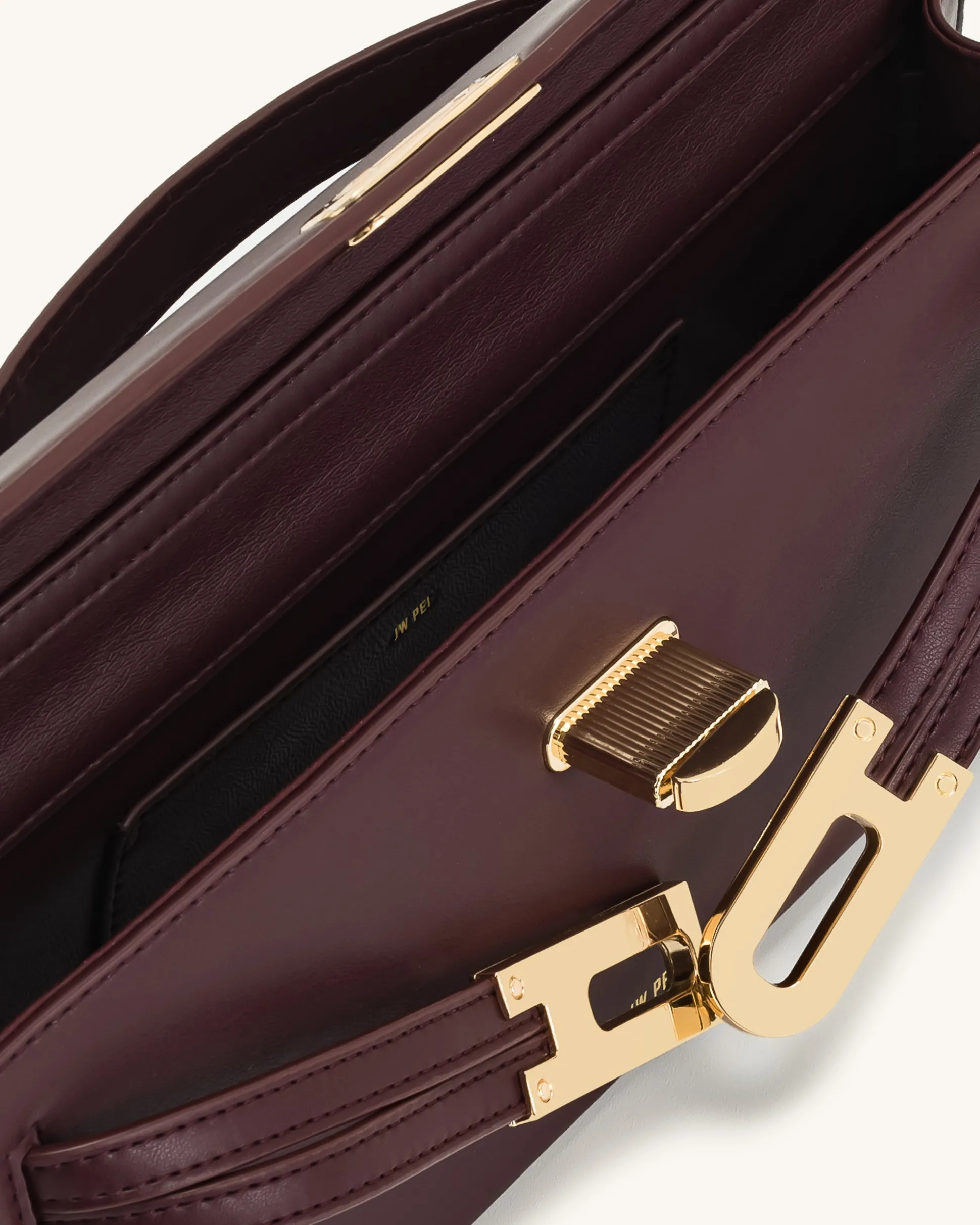 Bria Structured Top Handle Bag - Deep Burgundy