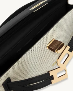 Bria Structured Top Handle Bag - Black Canvas