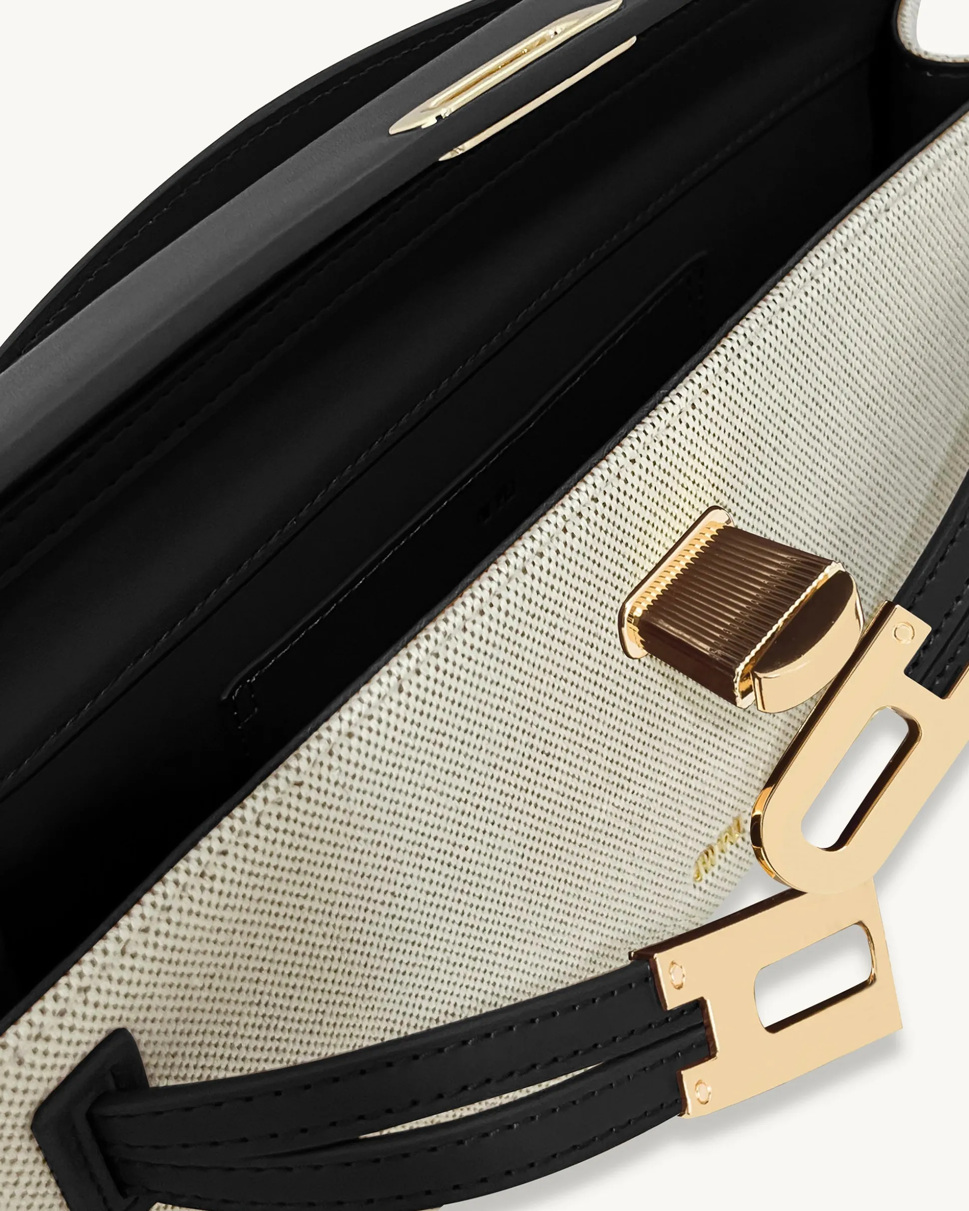Bria Structured Top Handle Bag - Black Canvas