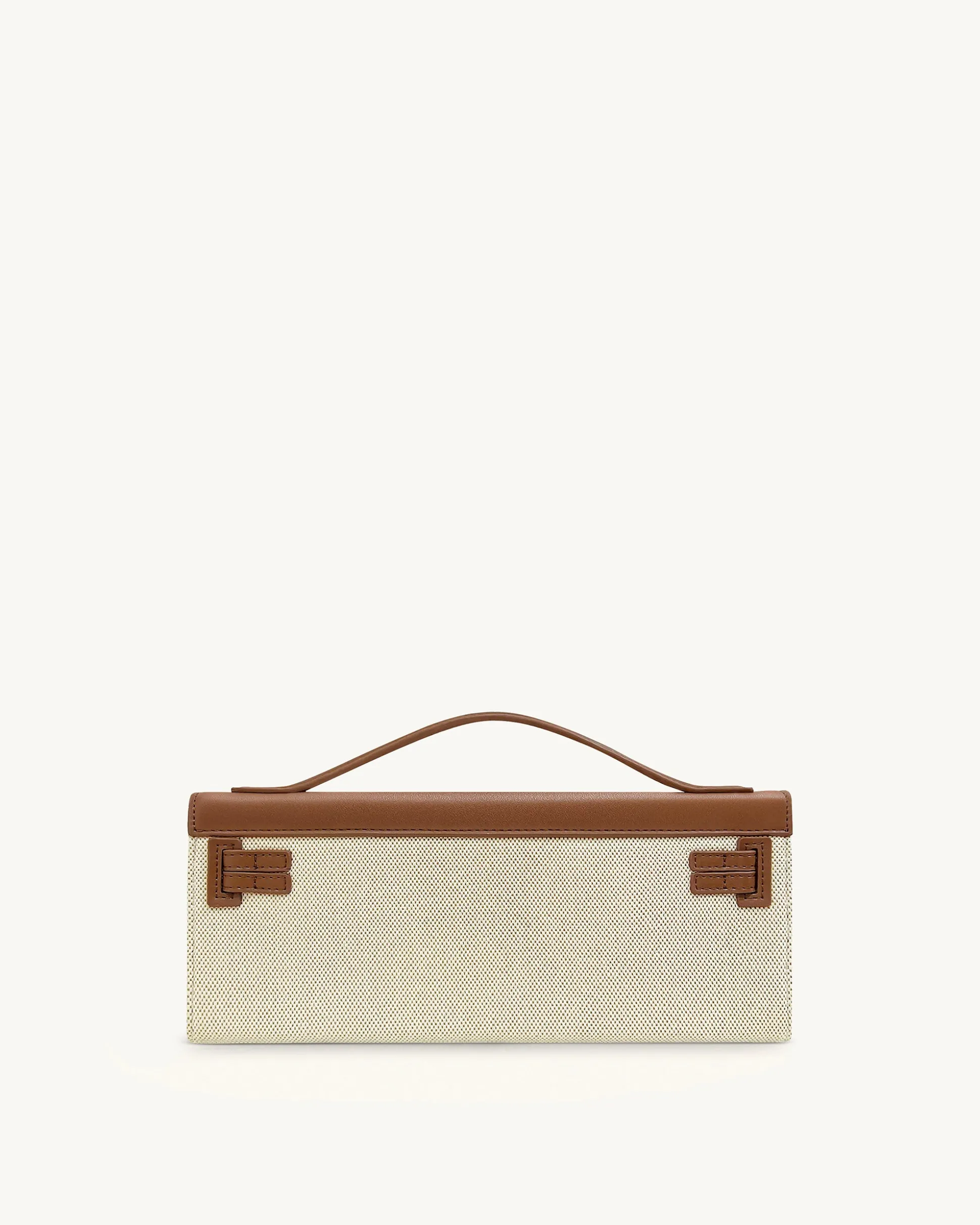 Bria Structured Top Handle Bag - Brown Canvas