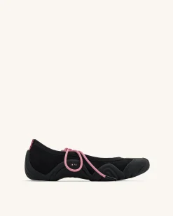 Caitlin Lace-up Ballerina Sneakers - Black