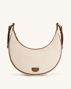 Carly Medium Shoulder Bag - Brown Canvas