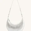 Carly Metallic Saddle Bag - Silver