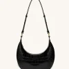 Carly Saddle Bag - Black Croc