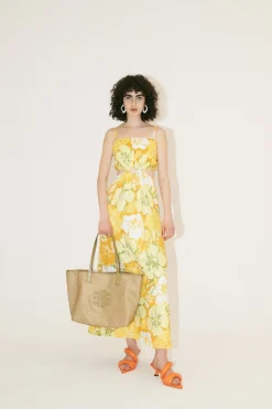 Cathy Nylon Tote Bag - Khaki