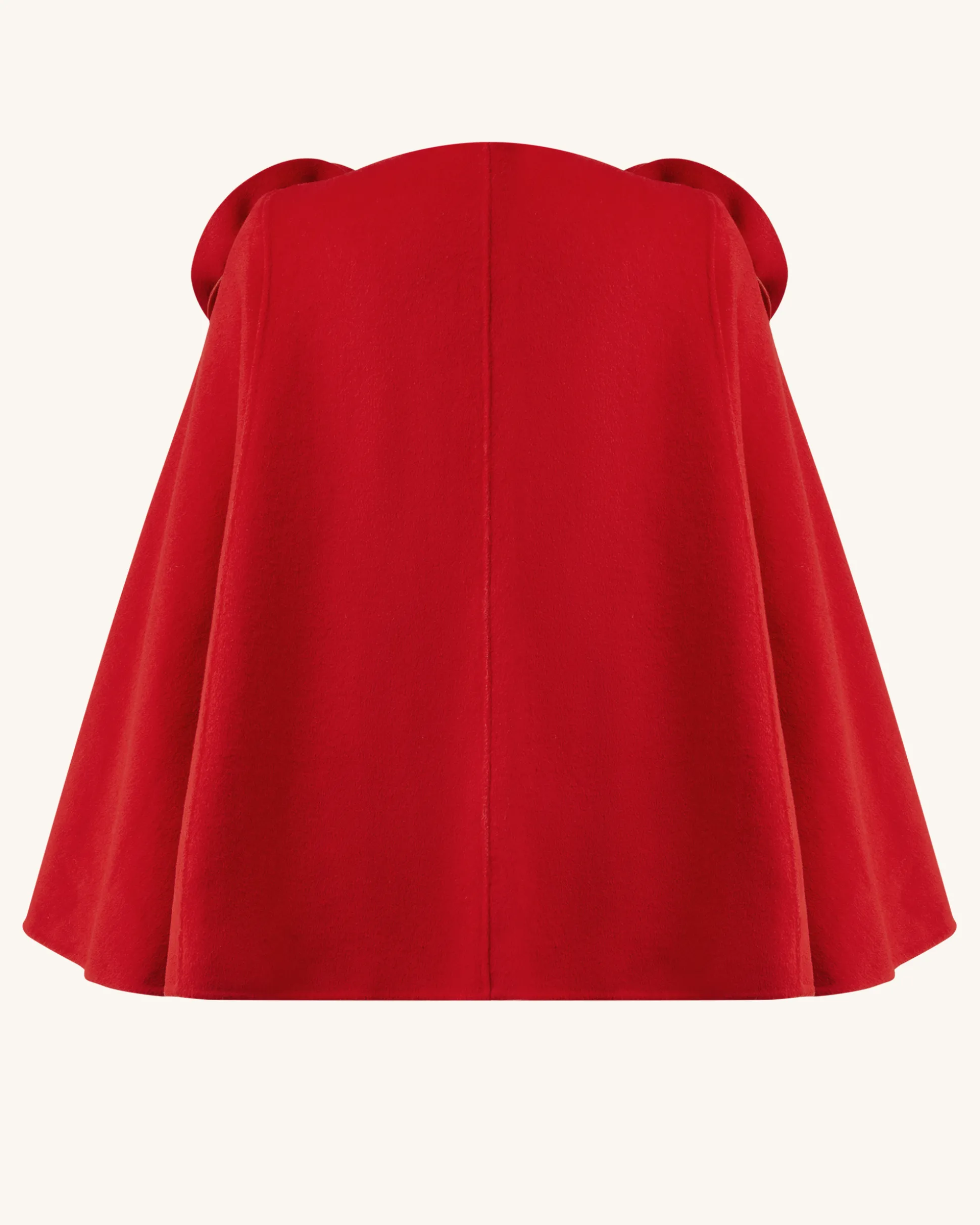 Clara Floral Applique Cape Coat - Red