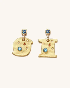 Cosmos Earrings - 18ct Gold Plated & Multicolor Zircon