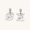 Cosmos Earrings - 18ct White Gold Plated & White Zircon