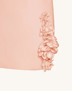 Elaina Pink Rosette Applique Mini Dress - Apricot