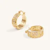 Elephant Earrings - 18ct Gold Plated & White Zircon & Red Corundum