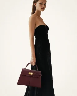 Elise Large Top Handle Bag - Claret