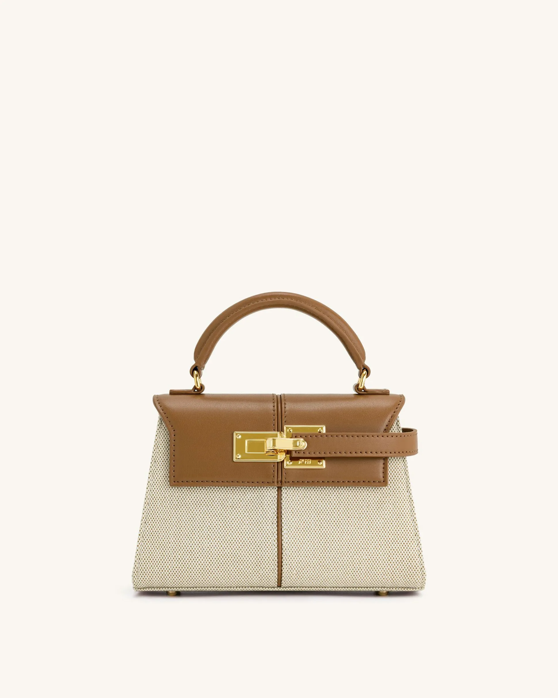Elise Top Handle Bag - Brown Canvas