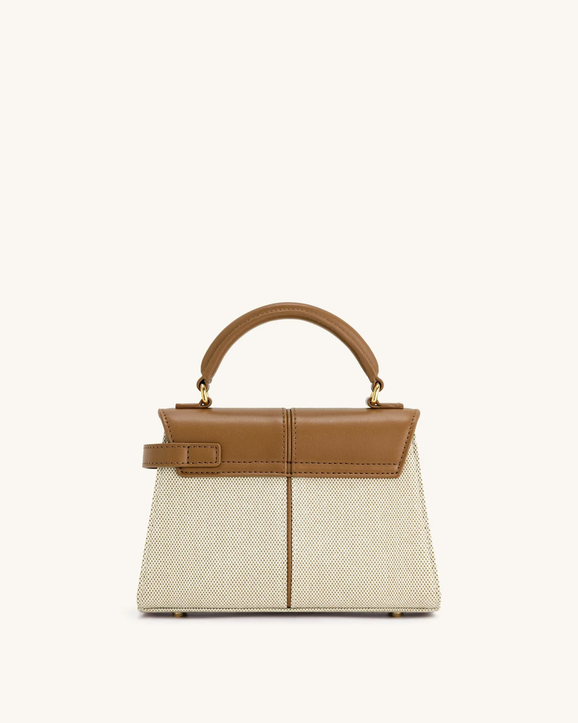 Elise Top Handle Bag - Brown Canvas