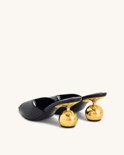 Ellie Sphere Heel Mules - Black