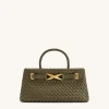 Elora Woven Tote Bag - Dark Olive