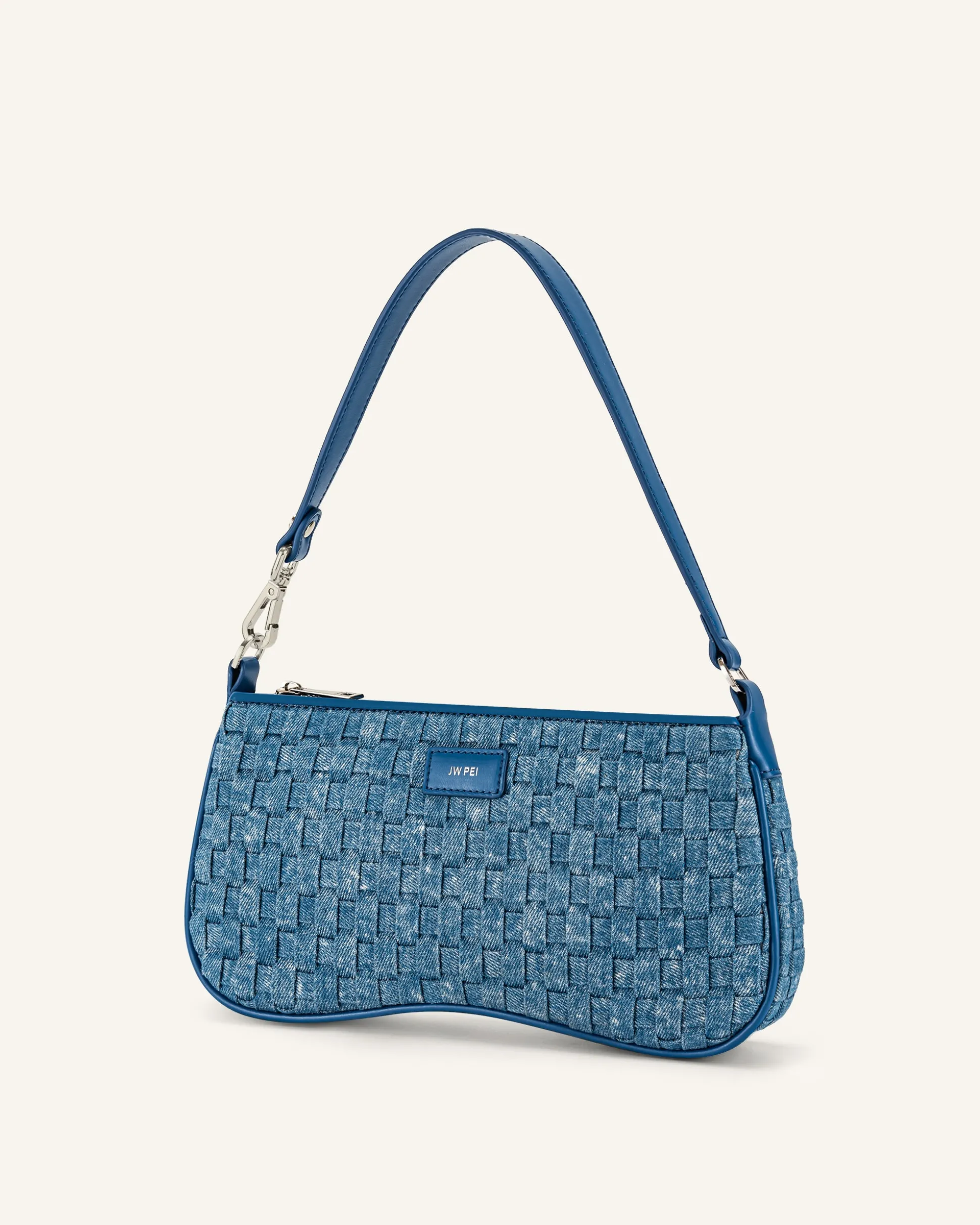 Eva Shoulder Handbag - Blue Denim Weave