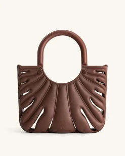 Faye Leaf Beach Bag - Brown