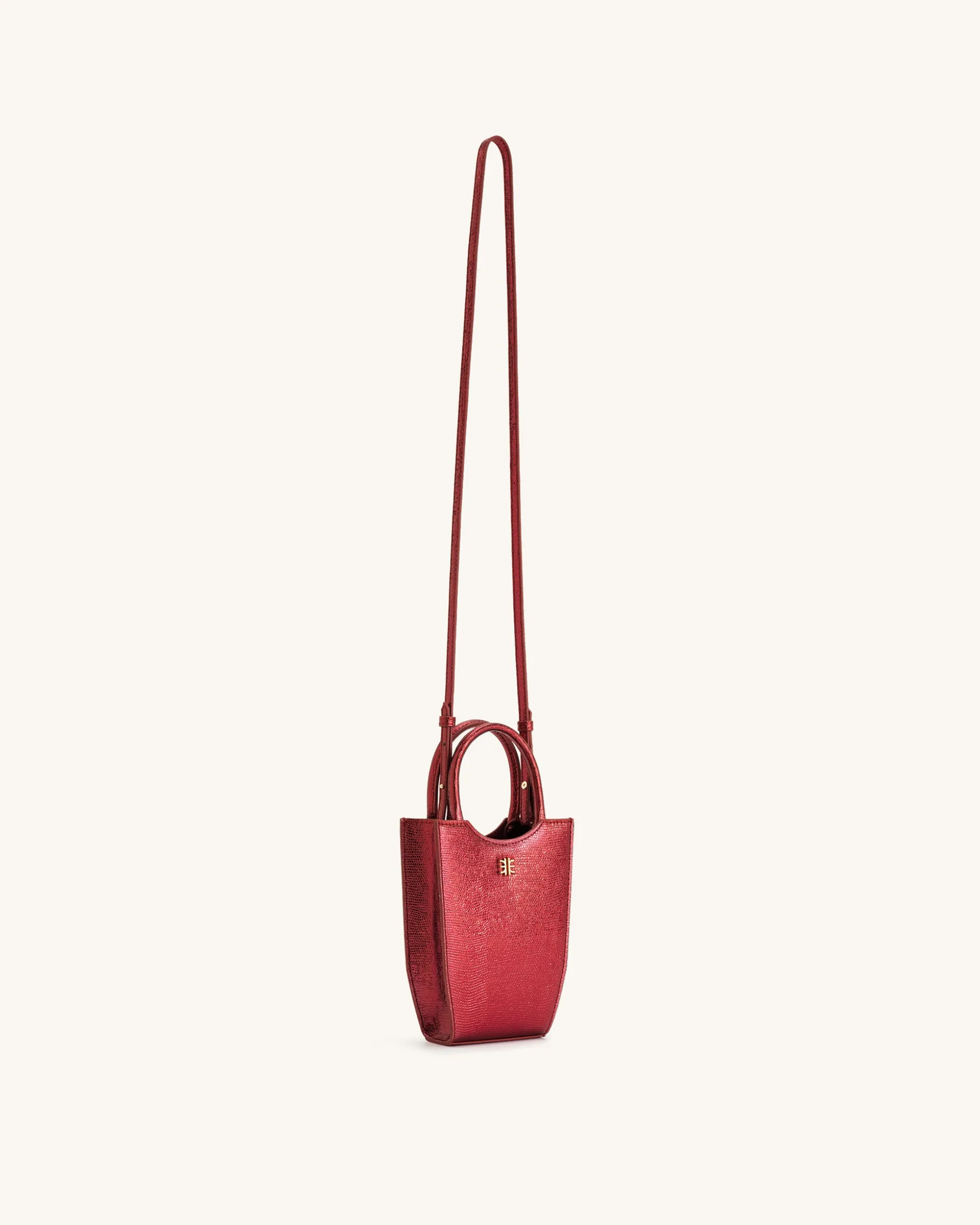 FEI Metallic Phone Bag - Red Ochre Lizard