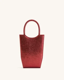 FEI Metallic Phone Bag - Red Ochre Lizard