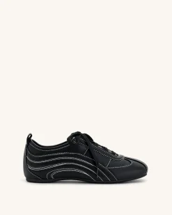 Ferne Streamlined Lustrous Sneakers - Black