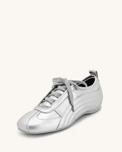 Ferne Streamlined Lustrous Sneakers - Silver