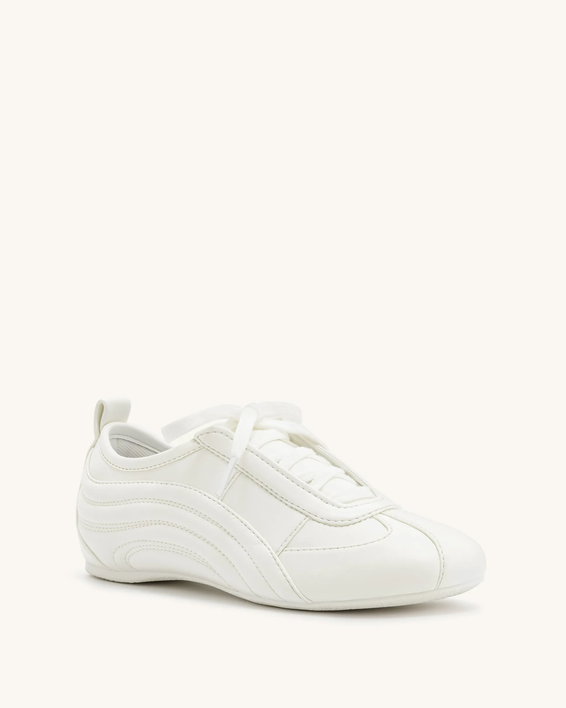 Ferne Streamlined Lustrous Sneakers - White