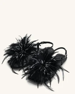 Fluffy Flats Sandals - Black