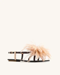 Fluffy Flats Sandals-Brown