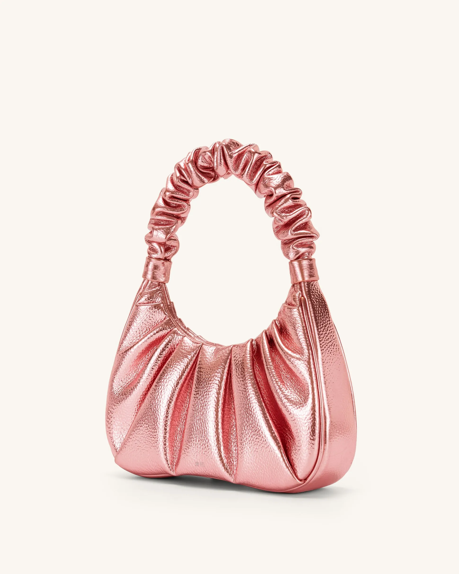 Gabbi Metallic Ruched Hobo Handbag - Pink