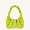 Gabbi Ruched Hobo Handbag - Cyber Lime