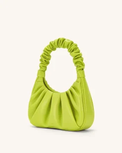 Gabbi Ruched Hobo Handbag - Cyber Lime