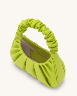 Gabbi Ruched Hobo Handbag - Cyber Lime
