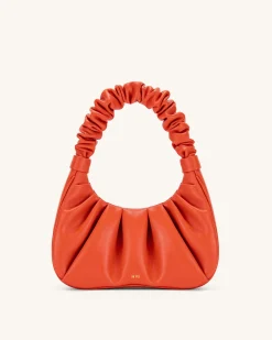 Gabbi Ruched Hobo Handbag - Scarlet
