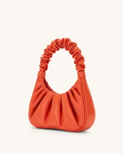 Gabbi Ruched Hobo Handbag - Scarlet