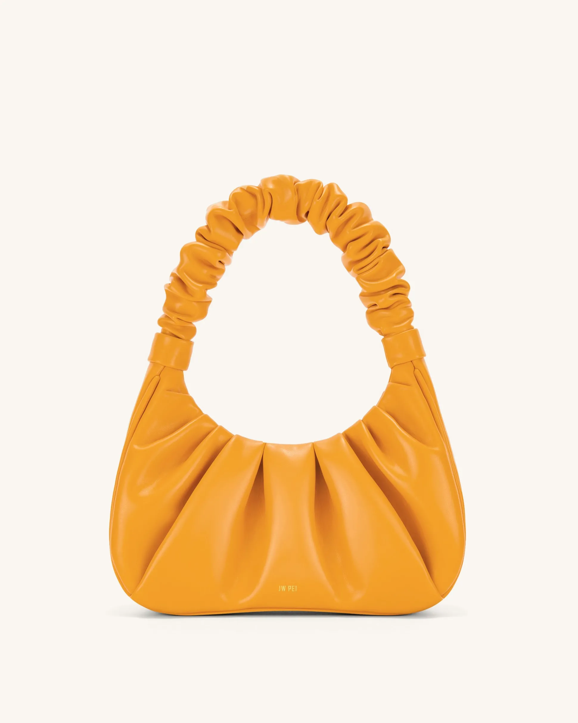 Gabbi Ruched Hobo Handbag - Candied Orange