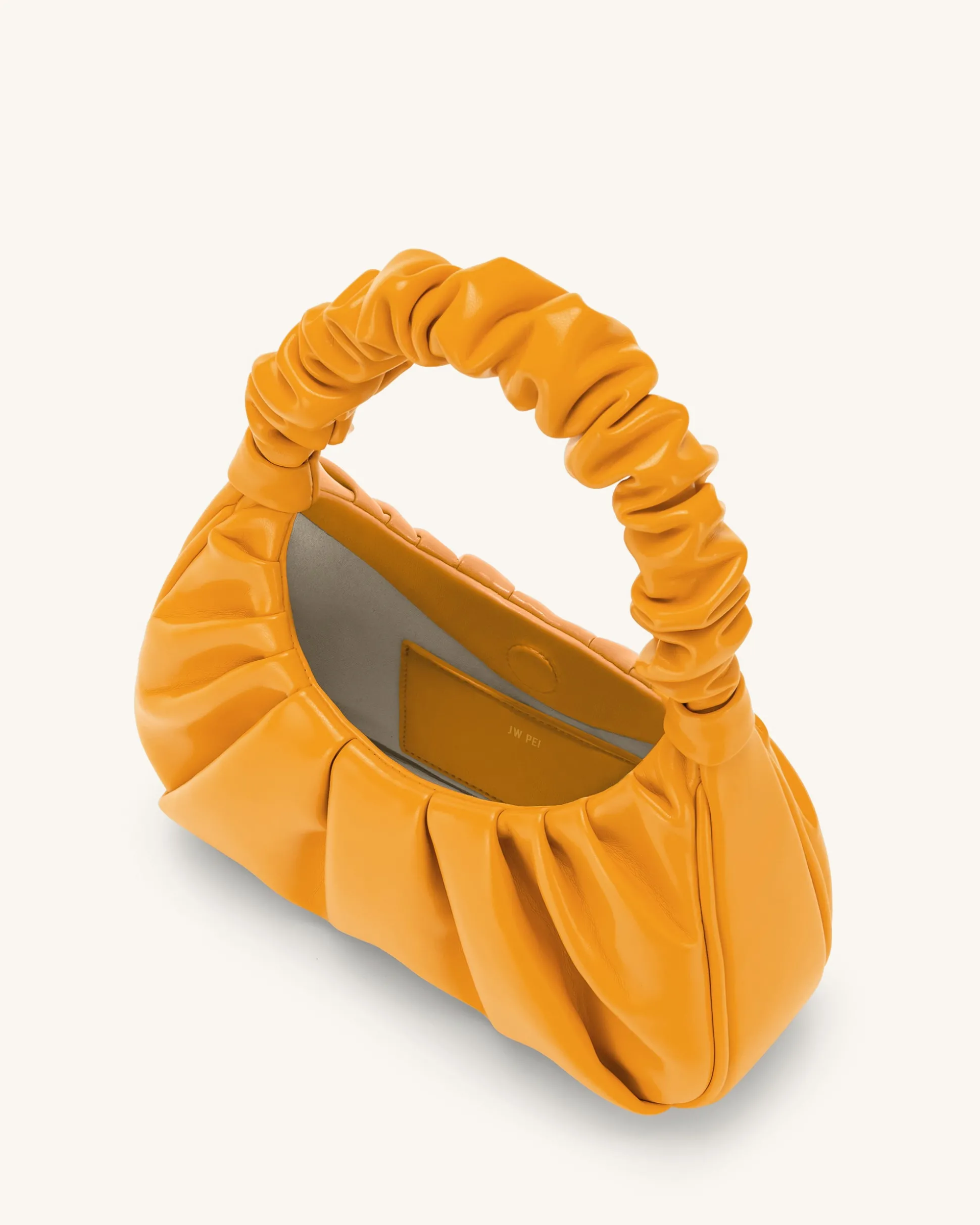 Gabbi Ruched Hobo Handbag - Candied Orange