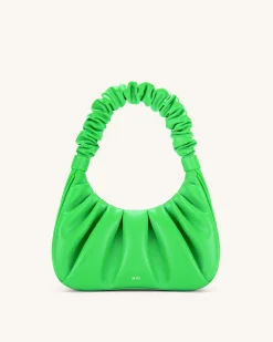 Gabbi Ruched Hobo Handbag - Neon Green