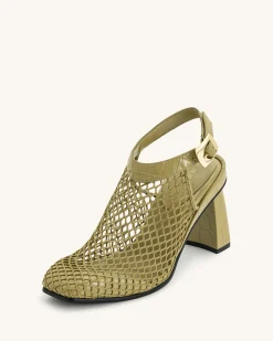 Genesis Heeled Sandals - Olive Green